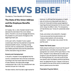 News Brief – The State of the Union Address and the Employee Benefits Market